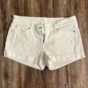 7 for all man kind white jean short size 27